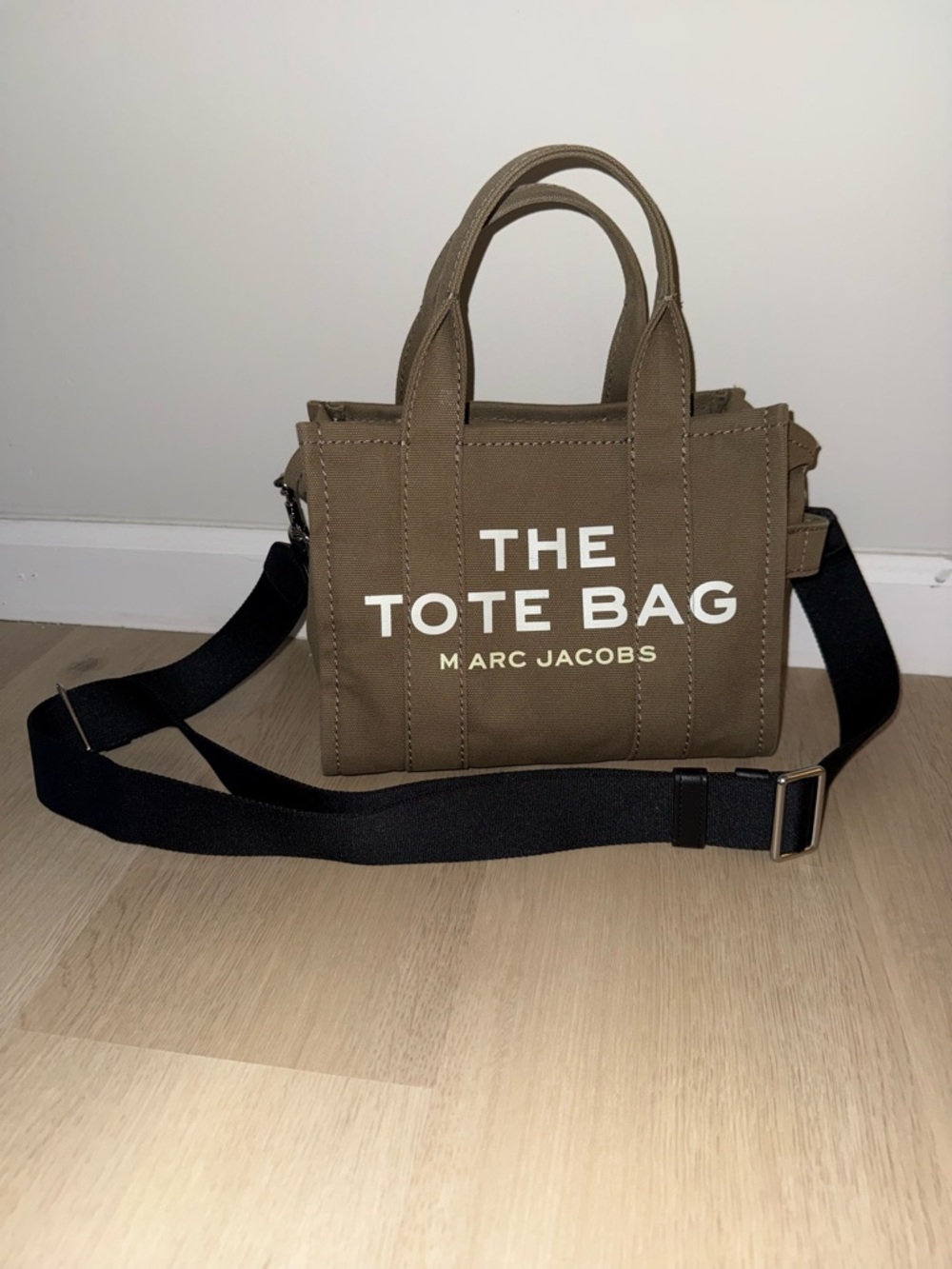 Marc Jacobs Mini Tote Bag in Olive Brown with Black Strap